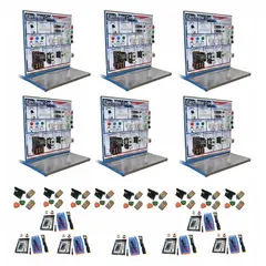 This training system is designed for hands-on instruction in motor controls. The 6-pack kit includes an Instructor's Guidebook and is suitable for teaching motor control circuits, troubleshooting, and wiring practices in educational and industrial training settings.