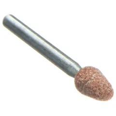 This NORTON mounted point features aluminum oxide abrasive in 60 grit with a B44 shape, designed for general purpose deburring, blending, and finishing on carbon steel. It is suitable for contour work and cleaning weld seams in metal fabrication and maintenance applications.