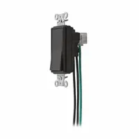 HUBBELL Wall Switch: Toggle Switch, Single Pole, Maintained, Black, 120/277V AC, 15 A (MPN SNAP1201BK)