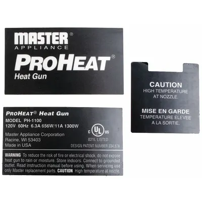 MASTER APPLIANCE Housing Label 120V - Master Appliance Power Tool Parts