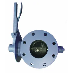 This lug-style butterfly valve is designed for water media in general-service applications. It features a ductile iron disc and a lever handle, with a maximum pressure rating of 150 psi CWP. Suitable for on-off or throttling control in industrial piping systems, including dead-end service.
