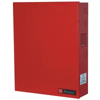 Steel enclosure designed to accommodate two 12Ah batteries. Used as an accessory for power supply systems to house battery backup components in security, access control, and industrial applications