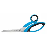 MARTOR Scissors: Ambidextrous, 8 1/2 in Overall Lg, Straight, Stainless Steel, Rounded, Black/Blue (MPN 564001.00)