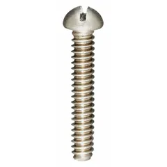 Zinc-plated round-head screw with 10-32 thread size and 3/4 inch length. Used for fastening components such as pump housings, covers, and brackets in dewatering and wastewater pump systems. Supplied in a 2-pack.