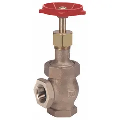 Bronze angle-body globe valve with rising stem for general service. Suitable for flow control of gas, oil, steam, and water media in industrial piping systems. 1/4 in pipe size.
