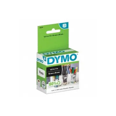 DYMO Barcode Label: 1 in Label Wd, 1/2 in Label Ht, White, 1 in Core Dia. - Desktop Direct Thermal Labels