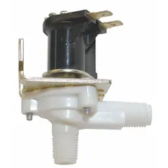 OEM replacement solenoid assembly for SCOTSMAN ice machines. Controls water flow by opening and closing to regulate water supply during the ice-making cycle. Ensures proper operation and consistent ice production.