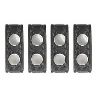 HEROS PRIDE Belt Keeper: Universal, Basketweave Synthetic Leather, 1 in Wd, Black, Nickel Snap, 4 PK (MPN 1499WN)
