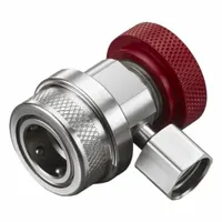 Brass quick coupler for automotive refrigerant service systems. Enables efficient connection and disconnection of hoses in HVAC-R applications