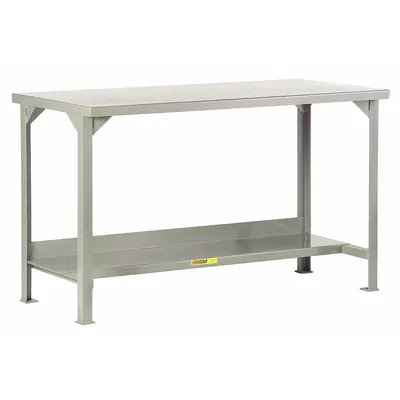 LITTLE GIANT Workbench: Fixed Ht, Steel, 60 in x 30 in, 4,500 lb Overall Load Capacity - Workbenches with Lower Shelves