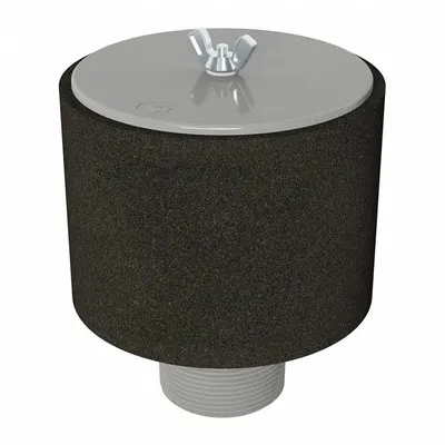 SOLBERG Filter Silencer: 2 1/2 in Inlet Size, 195 scfm, 7.25 in Overall Ht, 6 in Outside Dia - Air Compressor Intake Filters & Silencers