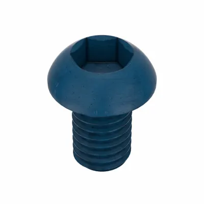 METRIC BLUE Socket Head Cap Screw: M6x1.00 Thread Size, 10 mm Lg, Button, Blue Phosphate - Button Head Socket Cap Screws