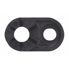This white plastic closing cam, also known as a cam riser, is used in refrigerators and freezers. It lifts the door slightly during closure to create a proper seal, helping maintain internal temperature.
