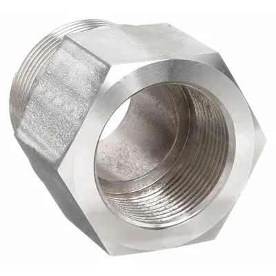 PARKER Metal Pipe Straight: Straight, 316 Stainless Steel, 1/4 in x 1/8 in, 5,800 psi - Extreme Pressure Threaded Pipe Fittings