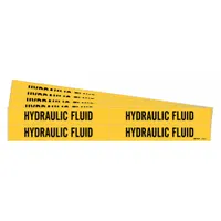 Pipe Marker: Hydraulic Fluid, Yellow, Black, Fits 3/4 to 2 3/8 in Pipe O.D., 4 Pipe Markers, 5 PK (MPN 8789-4-PK)