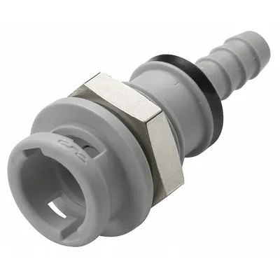 COLDER Quick Connection Coupling: Straight, 1/4 in ID Size, Barbed x Barbed, Polypropylene - Polypropylene Quick-Disconnect Tube Fittings