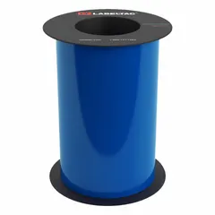Thermal transfer continuous label roll for use with LabelTac 6 printers. Vinyl material with blue gloss finish, suitable for indoor and outdoor applications. Magnetic adhesive allows attachment to metal surfaces for temporary or repositionable labeling. Roll dimensions: 8 in x 25 ft.