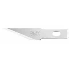 Steel replacement blades for precision knives used in crafting, model building, and fine cutting tasks. Each blade measures 5/16 in width and 0.5 mm thickness. Pack of 100 blades.