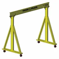 HARRINGTON Portable Gantry Crane: Fixed Span, Fixed Ht, 2,000 lb Load Capacity, Steel, 16.7 ft (MPN 511-2000-14-16)