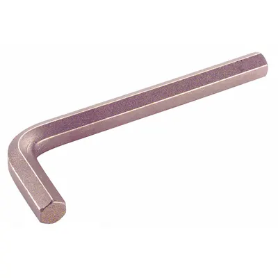 AMPCO Hex Key: 0 Ball Ends, 10 mm Tip Size, Metric, Short, Beryllium Copper, Unfinished - Non-Sparking Hex Keys