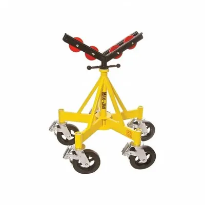 SUMNER Roller Head Pipe Stand: Roller V Head, 2,500 lb Max Load Capacity, Rigid Leg - Roller V-Head Pipe Stands