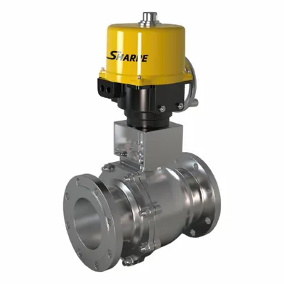 SHARPE Electrically Actuated Two-Way Ball Valve: 2 1/2 in, CF8M Stainless Steel - Stainless Steel Electrically-Actuated Ball Valves