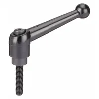 Zinc body with steel thread. M10 size, 64 mm length. Used for manual adjustment and clamping in industrial machinery, jigs, and fixtures