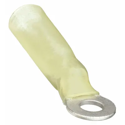 OEM Ring Terminal: Yellow, Heat Shrink Insulation, #8 Stud Size - Insulated Ring Terminals with Heat Shrink