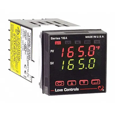 Dwyer Temperature Controller: 16A, 1/16 DIN Size, Manual/On/Off Action/P/PI/PID - Temperature Controllers