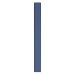 Steel pilaster with honeycomb core for commercial bathroom partitions. Smooth semi gloss finish in royal blue. Provides structural support and privacy in restroom stalls. Dimensions: 70 in height, 7 in width, 1-1/4 in thickness.