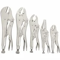 Locking Pliers Set: Curved, 2 in_1 1/2 in_1 1/8 in_1 7/8 in Max Jaw Opening, Plain Grip (MPN 2077704)