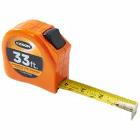 KESON Tape Measure: Nonmagnetic Single Hook Tip, 33 ft, Plastic, High-Visibility Orange (MPN PGT181033V)