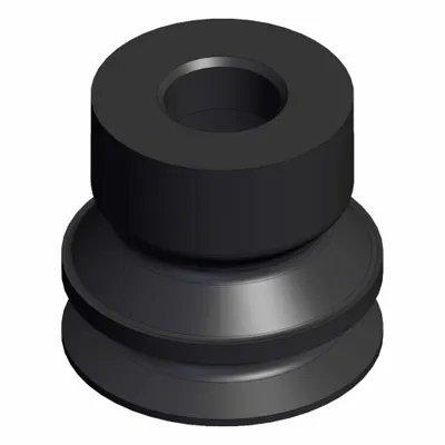 SMC Pad Unit: Bellows, w/o Adapter, 10 mm Pad Dia, Silicone, Black, 40, 10 mm Pad Ht - Bellows Type Automotive & Industrial Vacuum Pads