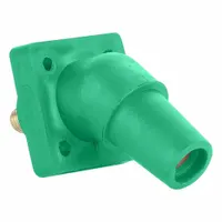 Single Pole Receptacle: Green, Angled Taper Nose Mating, Threaded Stud Termination, 600V AC/600V DC (MPN 16R30-UG)