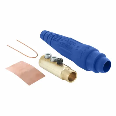 LEVITON Single Pole Inline: Female, Blue, 600V AC/600V DC, 400 A, Double Set Screw Termination - Plugs with Set Screw Terminations