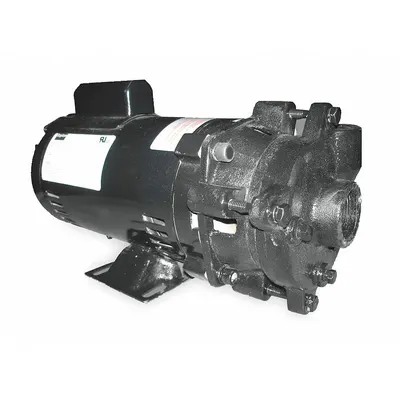 Dayton Centrifugal Pump: 1/2 hp, 115/230V AC, 44 ft Max Head, 1 1/4 in - 1/4 to 3/4 HP Straight Centrifugal Pumps