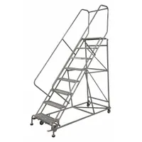 COTTERMAN Rolling Ladder: 7.5 ft Platform Ht, Unassembled, Steel, Foot-Activated Step Lock (MPN 2609R2632A6E12B4AC1P6)