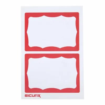 ID Paper Red Adhesive ID Badge, 2 1/2 x 3 1/2 in, 600 PK - Adhesive ID Badges