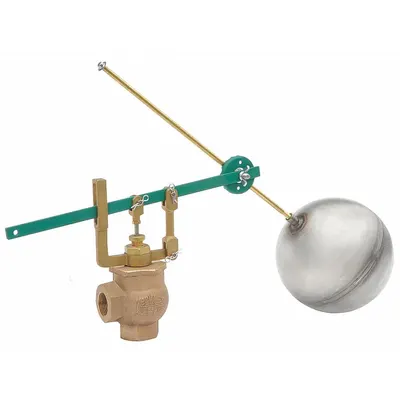 KECKLEY Float Valve Assembly: For Water Media, Angle Valve Body, Cylindrical, Horizontal Piping - General Service Float & Lever Valve Assemblies