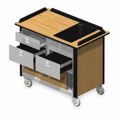 LAKESIDE 69030LM Light Maple Portable Bar with 2 Drawers, 38 in Height - Furnishings, Appliances and Hospitality