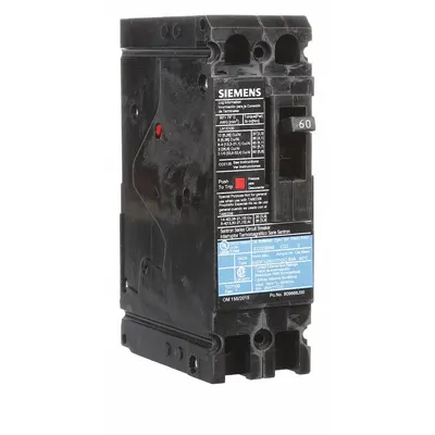 Siemens Molded Case Circuit Breaker: 60 A Amps, 10kA at 240V AC, Fixed, Load Side Lug - ED-Frame Siemens Molded Case Circuit Breakers