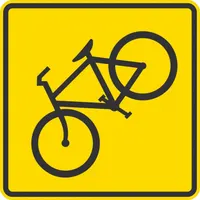 Aluminum sign with 0.080 in thickness, 24 in x 24 in nominal size. Engineer-grade retroreflective finish. Conforms to W11-1 MUTCD standard. Used to warn drivers of bicycle crossings on roadways