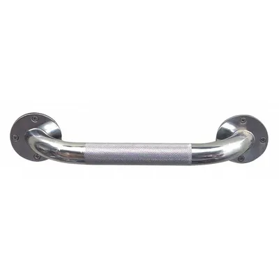 DMI Wall Grab Bar: Straight, 12 in Lg, 1 1/4 in Dia, Steel, Textured, 250 lb Wt Capacity - Standard Grab Bars