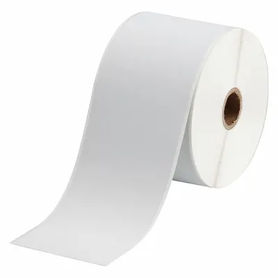 BRADY Wraparound Label: Polyvinyl Fluoride, Black on White - Brady Continuous Label Rolls