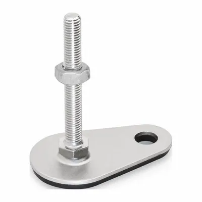 JW WINCO Male-End Leveling Mount: Swiveling Stud, 1/2"-13 Thread Size - Non-Skid Male Leveling Mounts