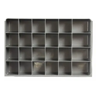 DURHAM MFG Compartment Drawer Insert, 24 Compartments, Gray, 124-95-24-IND - Inserts for Large Compartmented Boxes