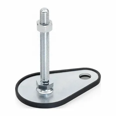JW WINCO Male-End Leveling Mount: Swiveling Stud, 1/2"-13 Thread Size - Non-Skid Male Leveling Mounts