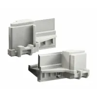 Corner connector set for joining shelving units at right angles in commercial storage or kitchen environments. Part of the Elements Xtra series, in Speckled Gray. Dimensions: 24 in height, 24 in depth, 36 in length