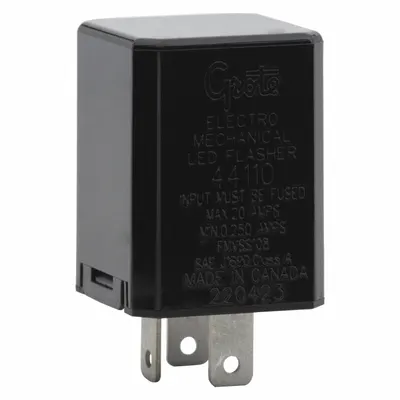 GROTE 44110 Flasher Relay, 1 Terminal, 11-15V DC, 20 A, 60-120 Flashes/min - Flasher Relays