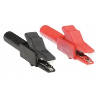 APPROVED VENDOR Test Clip: CAT II 300V, Test Clip, 2 1/4 in Lg, Steel, Black/Red, 300 V Max Volt